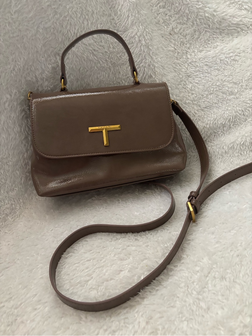 Tahari  Top-Handle Satchel with Gold Hardware